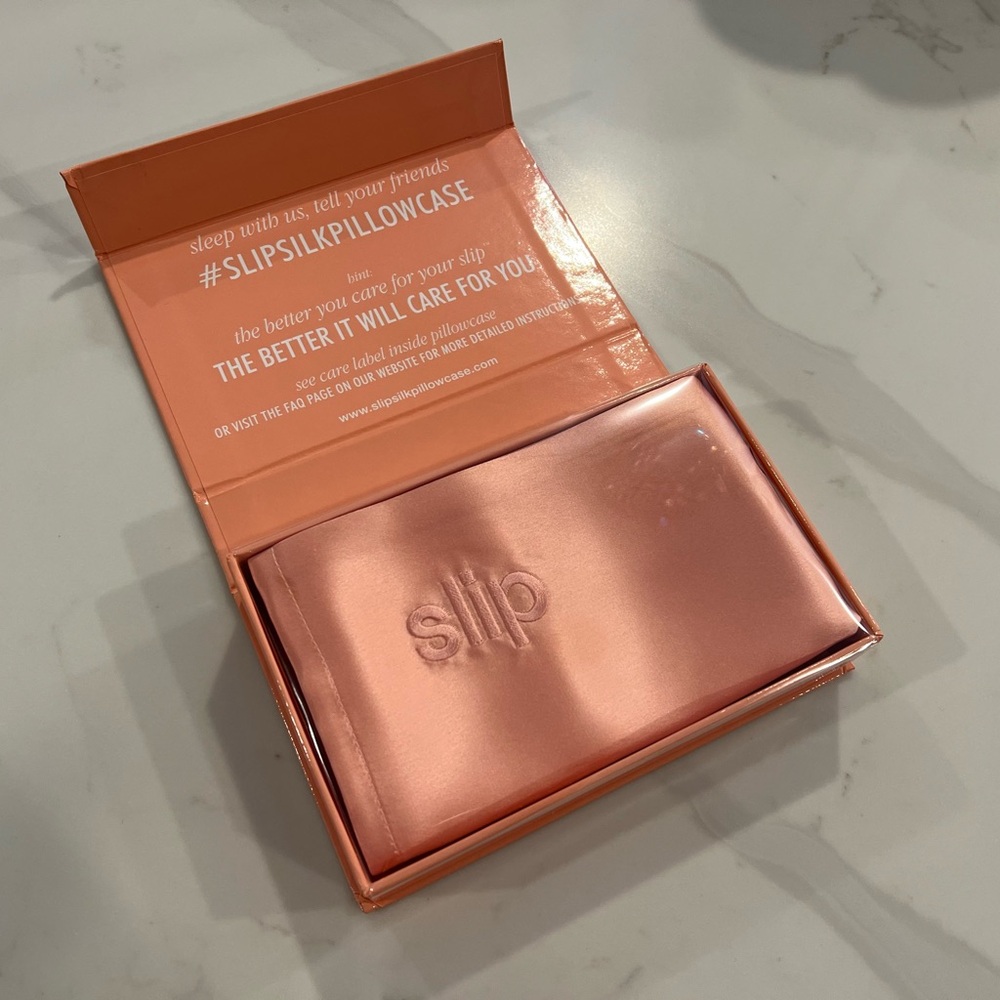 Slip pure silk pillowcase queen peach